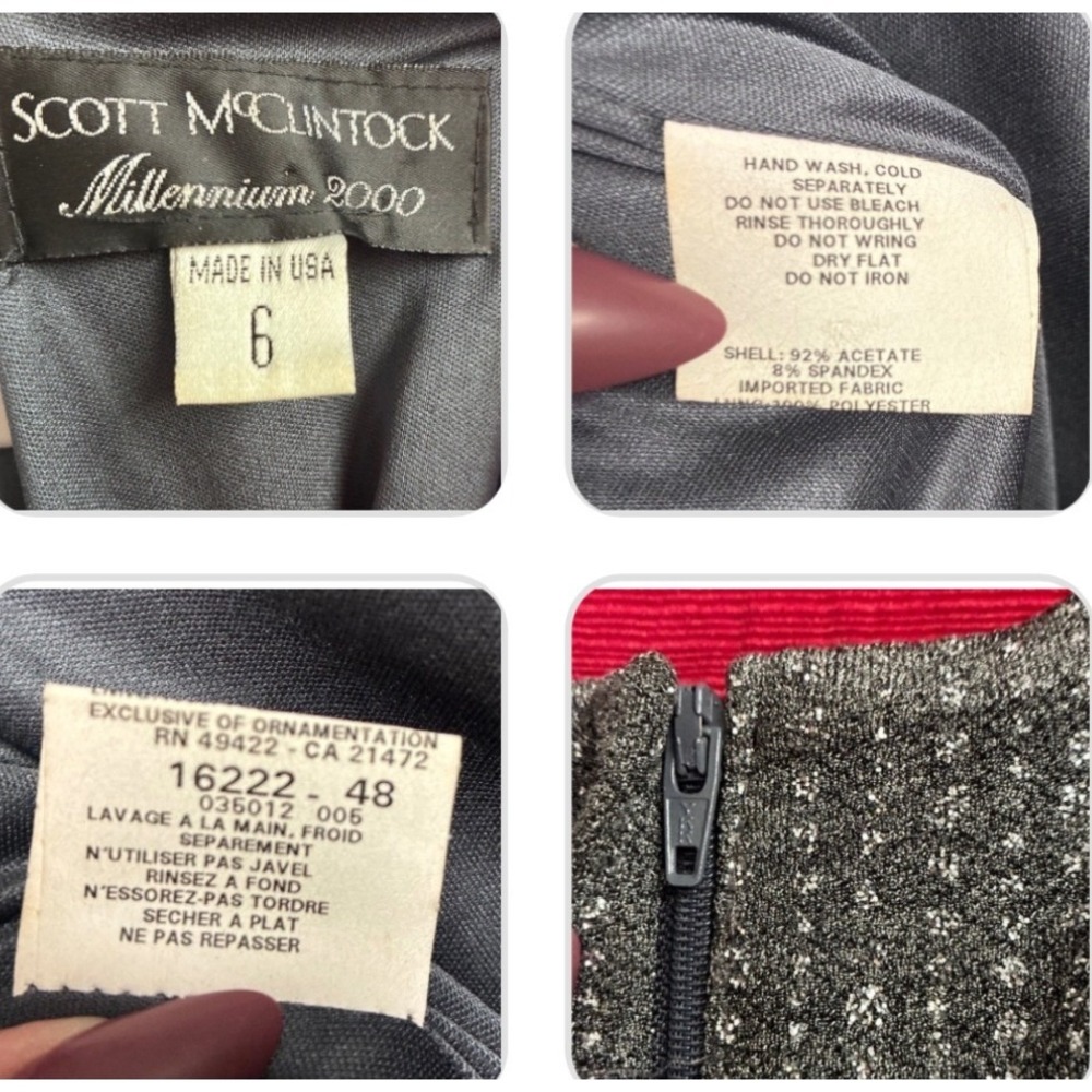 Vintage Scott McClintock Millennium 2000 Gown 6 Grey Silver Sparkle Maxi Dress - Picture 8 of 13